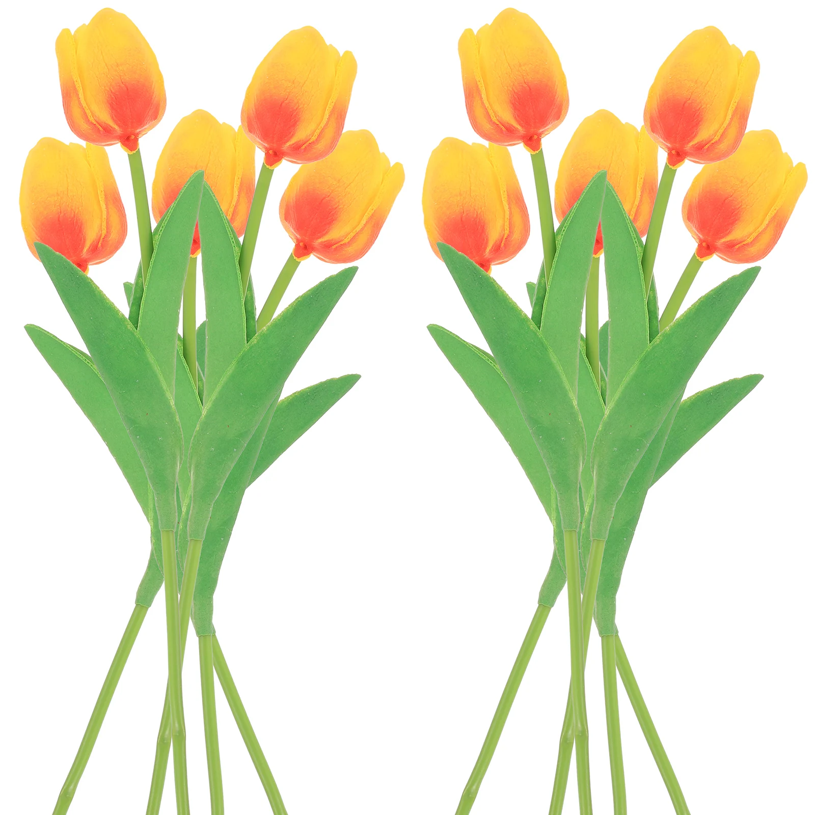 

10 Pcs Artificial Tulips Fake Decorative Flowers for Home Office Wedding Bridal Party Bunches Lifelike Bouquet Centerpiece PU