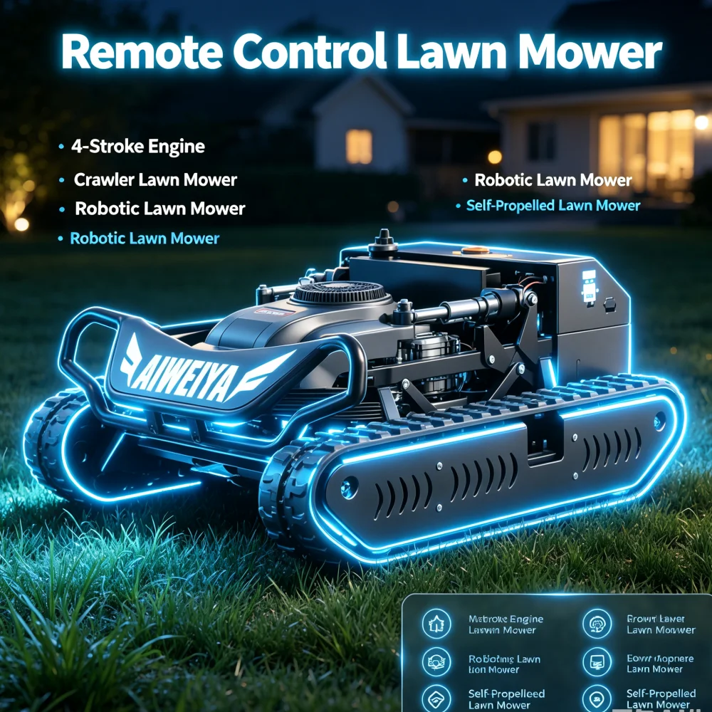 Customized Factory Direct Hot Sale Gas Self Propelled Lawn Mower 900mm Cutting Width Remote Control Lawn Mower