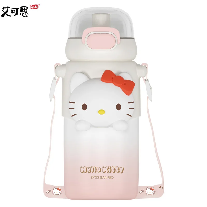 Sanrio Cup Hellokitty Mymelody Kuromi Pachacco Cinnamoroll Thermos Cup Straight Drink Straws Children's School Gift Water Cup