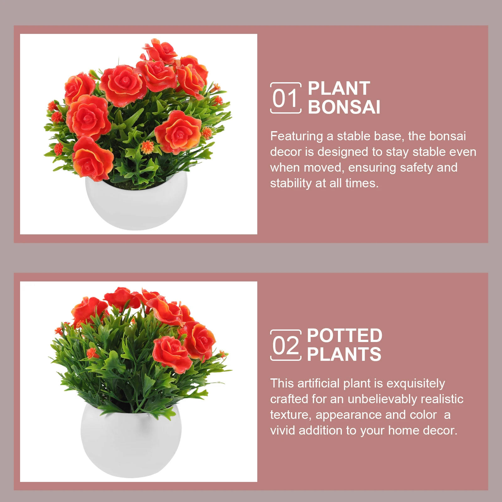 

Artificial Red Plant Fake Bonsai Artificial Plants For Home Decor Indoor Lifelike Fake Flower nament for Home Indoor Office