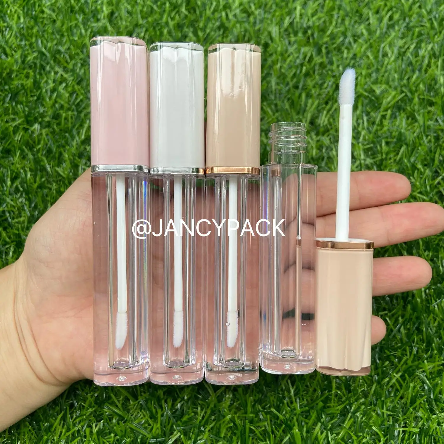 

4ml white pink rose gold Square Makeup Liquid Empty Lipstick Lip Gloss Tubes Transparent Cosmetic Packaging Container