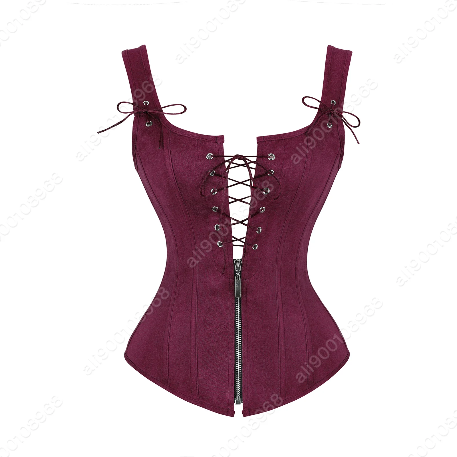 

Renaissance Vest For Women Medieval Corset Zipper Front Lace Up Corsets Punk Gothic Clothing Sexy Corselet