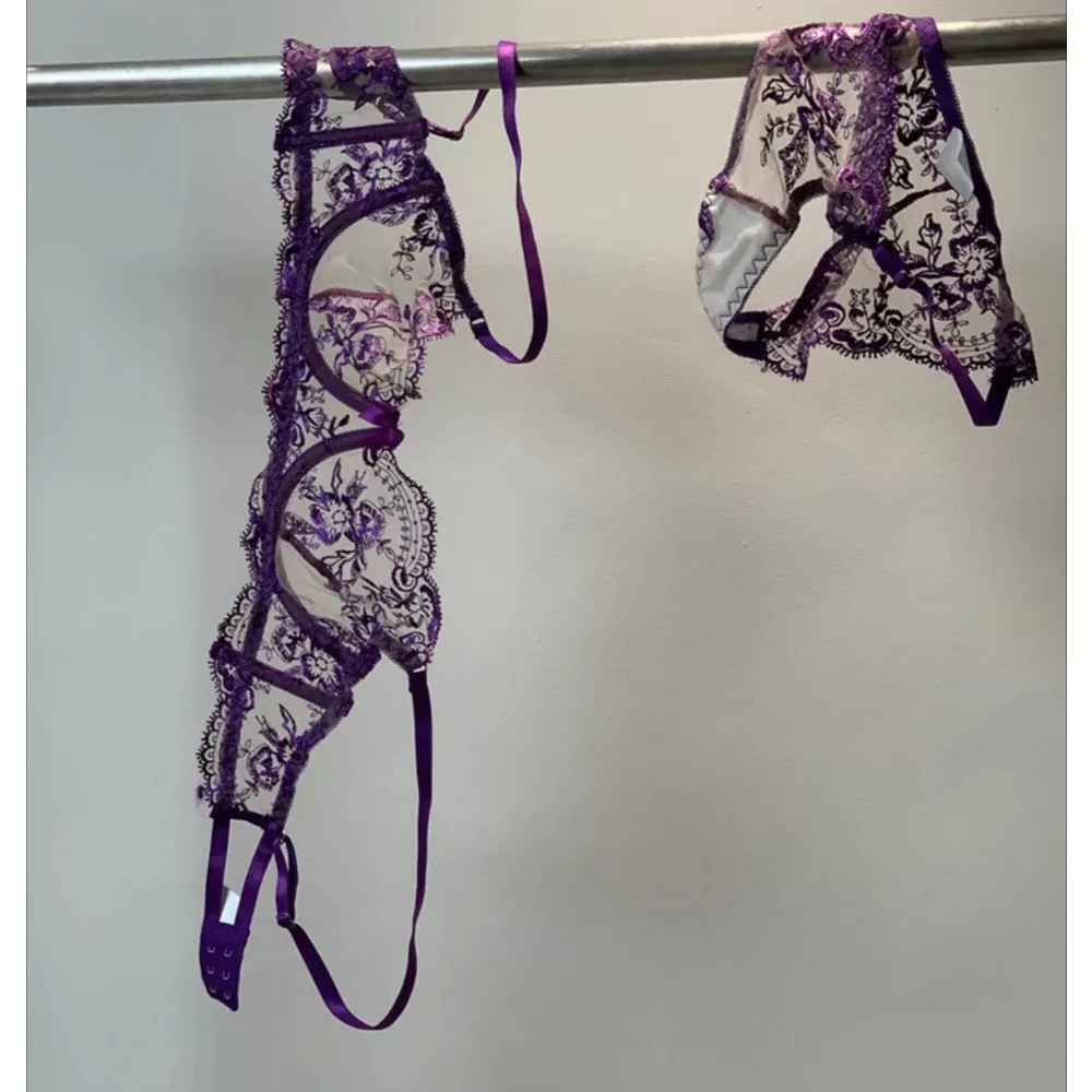 BANERDANNI French Style Mesh Embroidery Lace Bra Set With Underwire Slightly Sheer Thin Lingerie Minimizer Bra For Big Bust S-XL