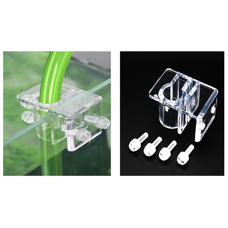 

Aquarium Inlet Outlet Tube Holder Acrylic Fixed Hose Pipe Mount Freshwater Fish Planted Aquarium Fixing Pipe Clamp