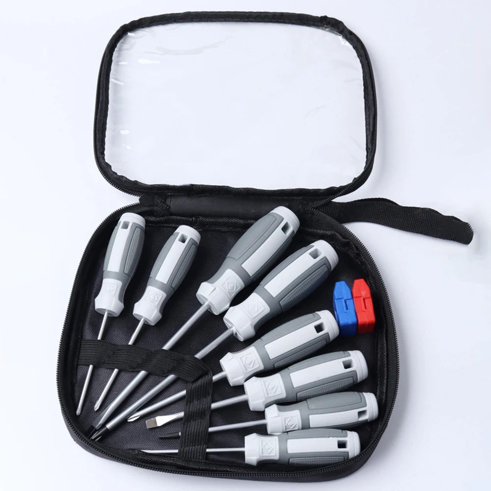 

8/10 шт., набор универсальных отверток с ручкой, электрик, изолированные, безопасный ремонт, ручные инструменты, крестовая/прямая отвертка