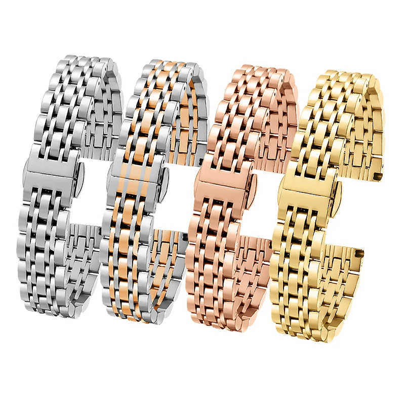 Correa de reloj de metal para mujer de 10, 12, 14 y 16 mm para Armani Casio DW, brazalete de acero inoxidable, plateado, oro rosa, correa de reloj de moda para chicas.