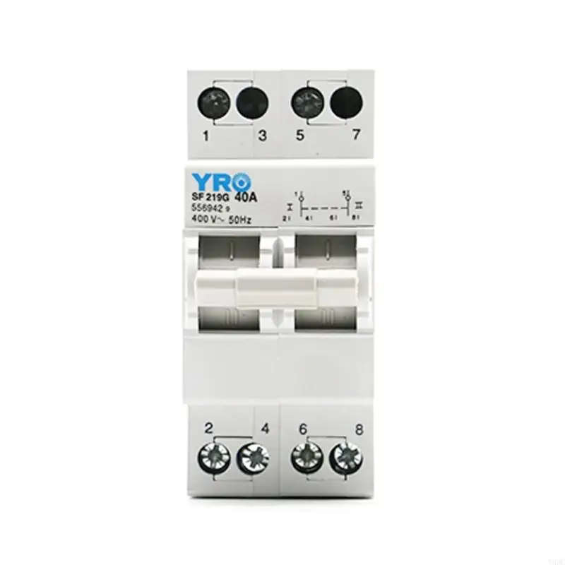 Y5JC Cylindrical Holder Base DIN Mount 40A 230V 2P Easy Installation Double Power Manual Transfer-Switch