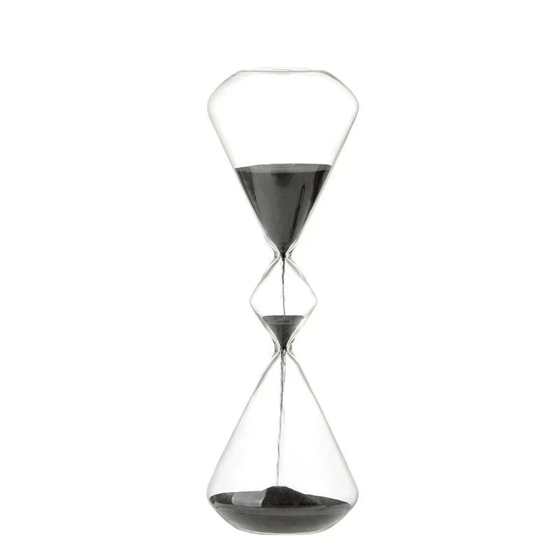 Unique 3-Layer Glass Hourglass Christmas Decor Gifts Dynamic Sand Ceremony Caixa De Areia Bureau Enfant Timer Black Sand Clock