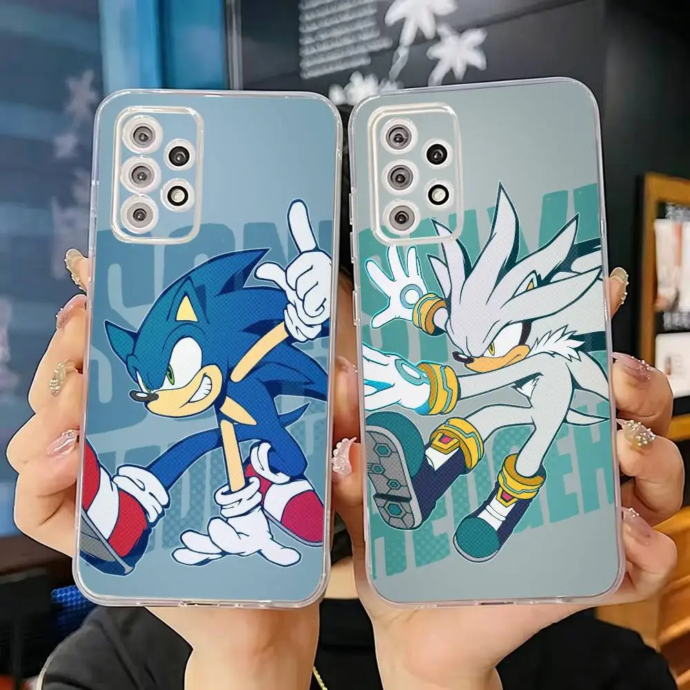 Classic Game S-Sonic Tails Knuckles Phone Case Transparent Silicone Soft For Samsung S30 S25 S24 S23 S22 S21 Ultra Plus