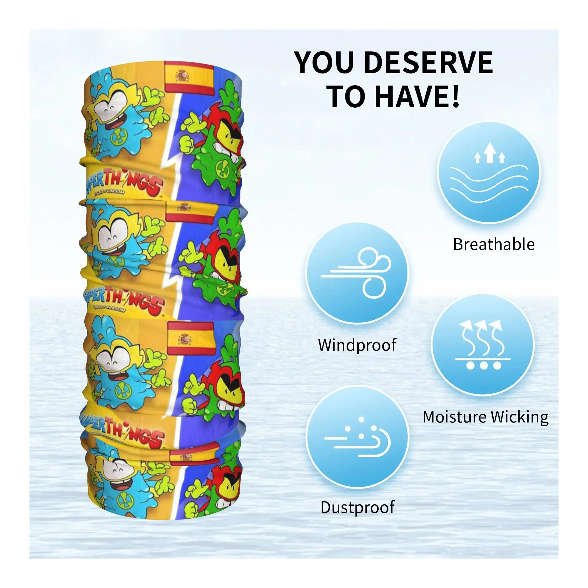 Superthings باندانا غطاء الرقبة المطبوعة وشاح سحري متعدد الاستخدام عقال ركوب الدراجات للجنسين الكبار يندبروف