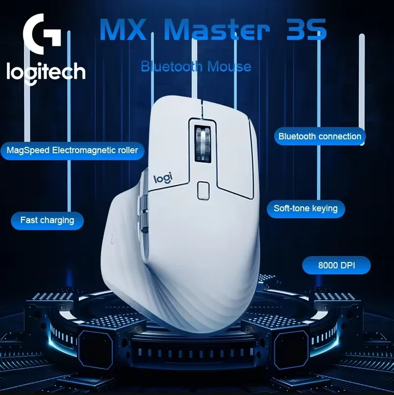 

Logitech MX Master 3S Wireless Bluetooth Mouse Business Office Softtone Mouse Ergonomic Business Office Mouse