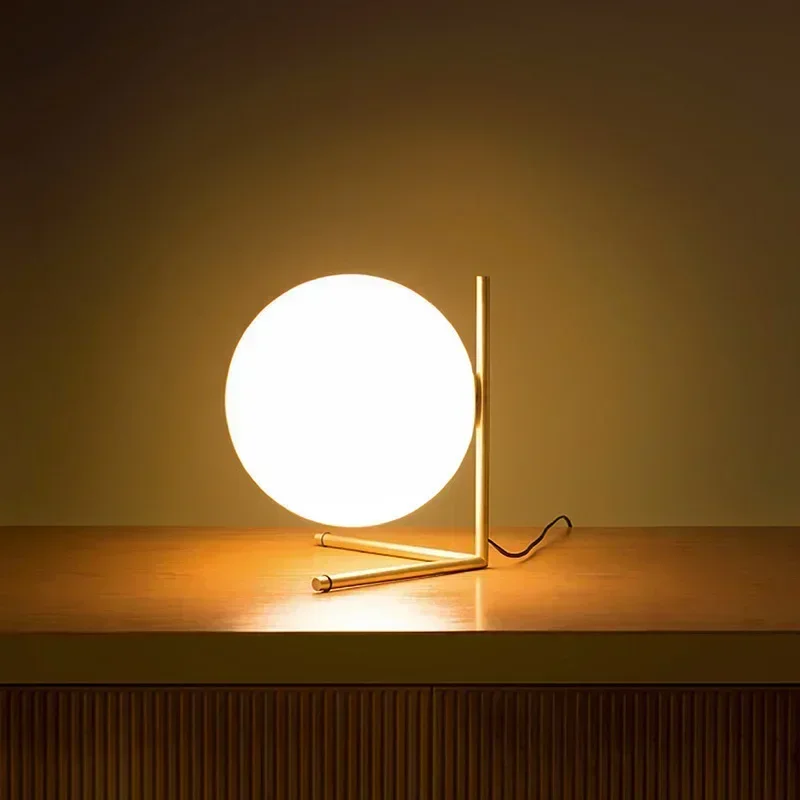 Imagem -06 - Moderno Minimalista Candeeiro de Mesa de Vidro Nordic Personalidade Criativa Quarto Abajur Decoração de Casa Ball Desk Light