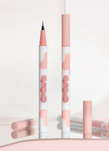 Gracebabi-Lápiz Delineador de ojos, lápiz de gusano de seda, pegamento duradero, resistente al agua, maquillaje no mareado, marrón