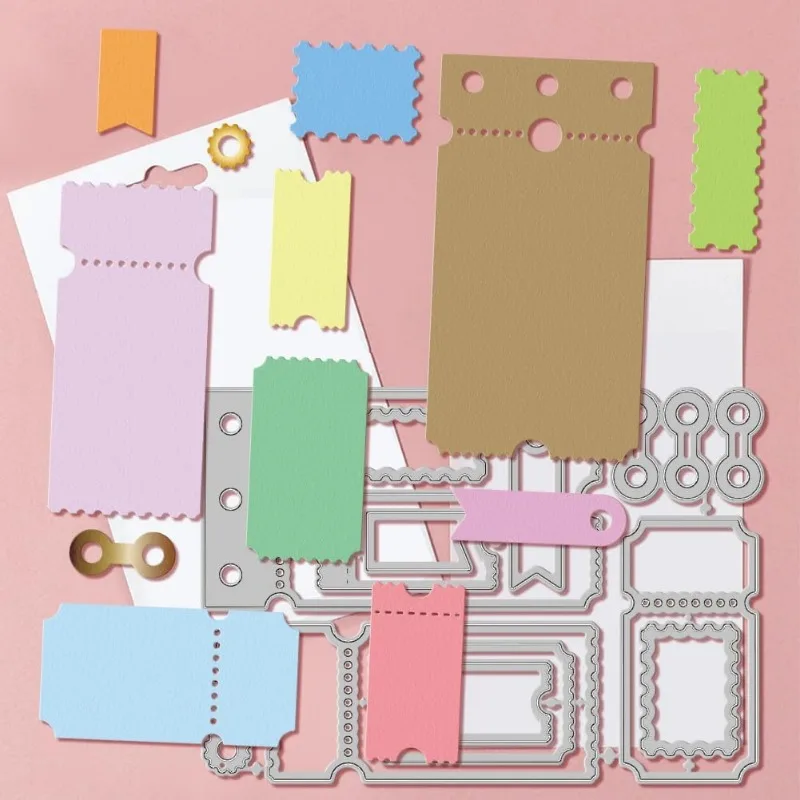 Ticket Interface Frame Cutting Dies for Card Making Postage Stamp Frame Metal Die Cuts Cutting Dies Templates for Scrapbooking