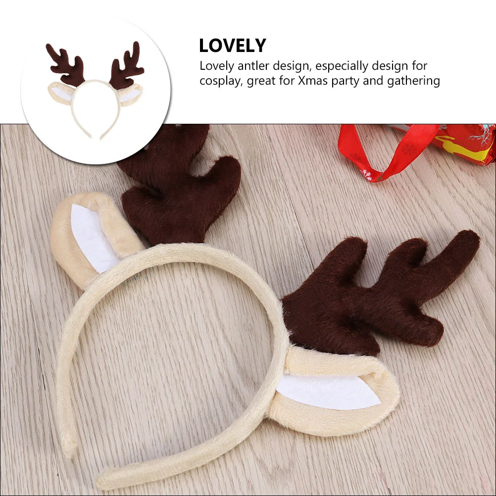 Antler Headband Christmas Bandana Hair Hoops Glasses Xmas Headdress Hairband Child