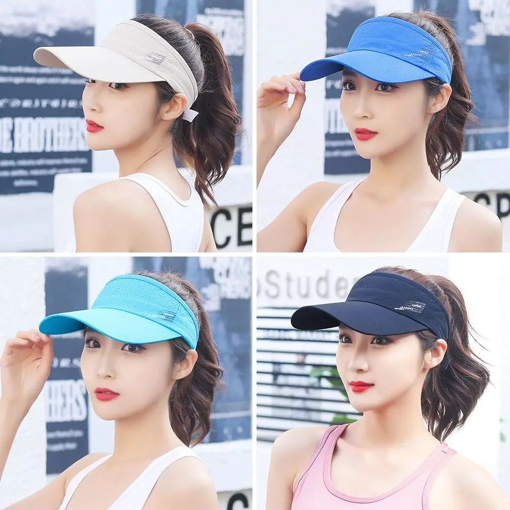 Men Women Breathable Sun Hat Quick-drying Adjustable Sports Visor Casual Top Empty Beach Hat Sports