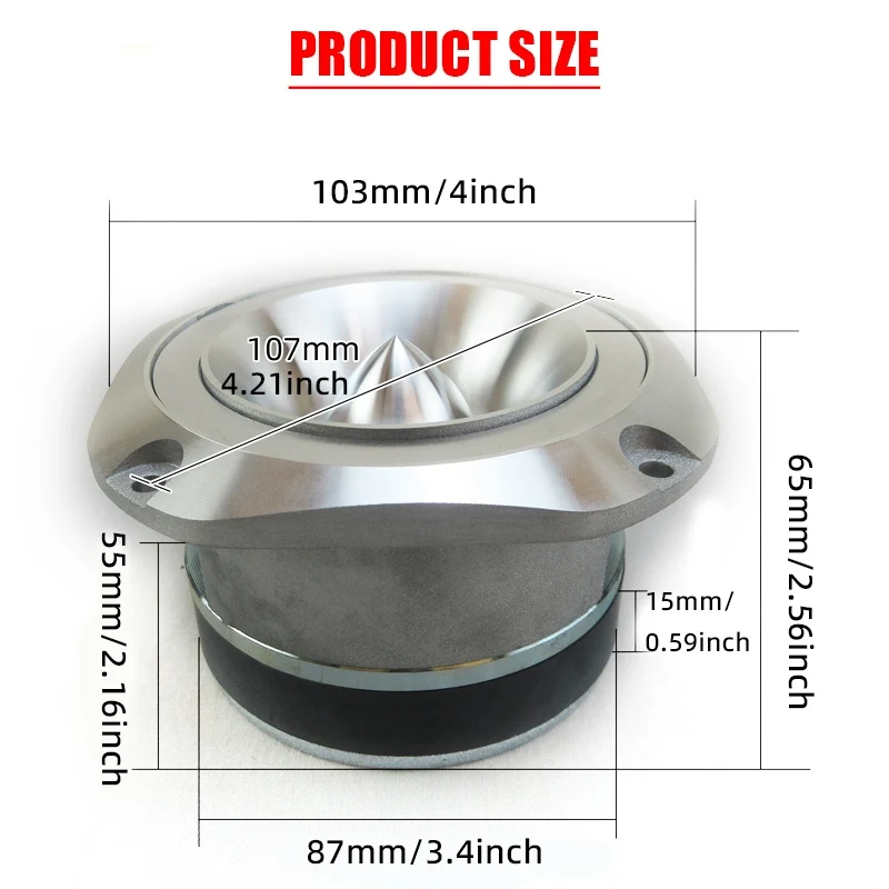 1PC 600W 4 Inch High Power 6 OHM Tweeter Aluminum Loudspeaker Super Power Clear Sound Easy Installation Car Audios Accessory