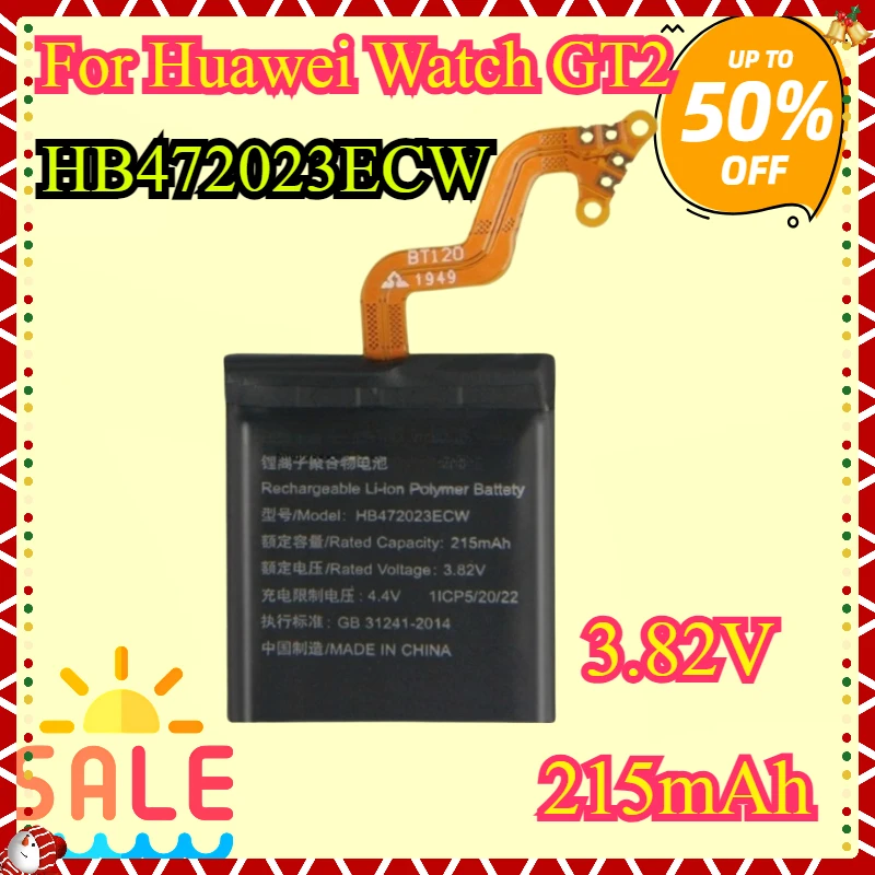 

New High Quality for HB472023ECW 3.82V 215mAh Replacement Battery for Huawei Watch GT2 GT 2 42mm Smart Watch Battery