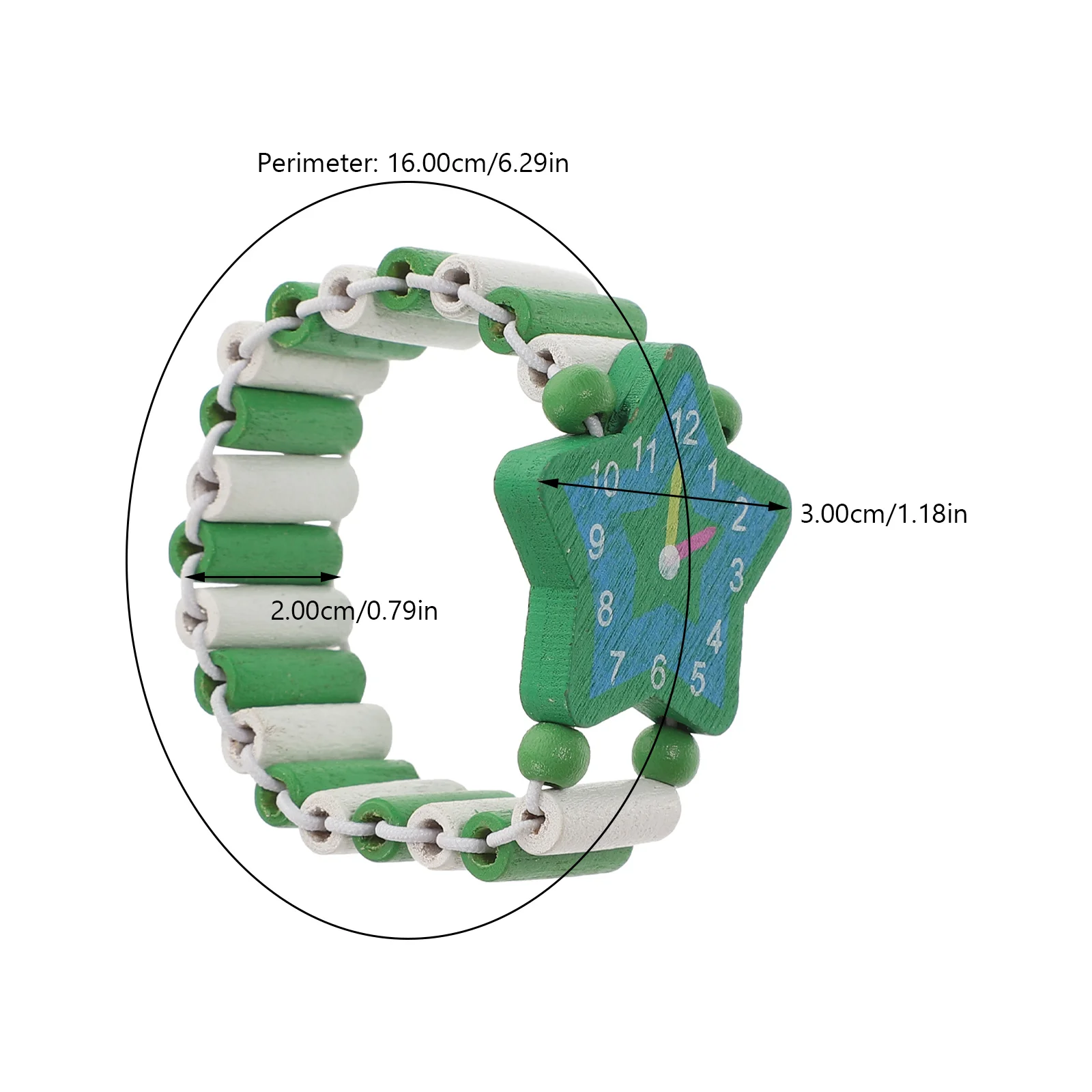 5 قطعة أساور ملونة للأطفال ساعة خشبية للأطفال وقت التعلم المبكر المعرفي الوالدين والطفل اللعب التفاعلي معصمه #3