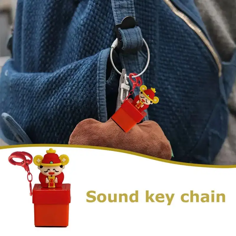 God of Wealth Tastatur-Zappel-Schlüsselanhänger mit Licht und Ton, Stressabbau, Geldbörsen-Charm, tragbarer Schlüsselanhänger-Anhänger für Kinder und Erwachsene