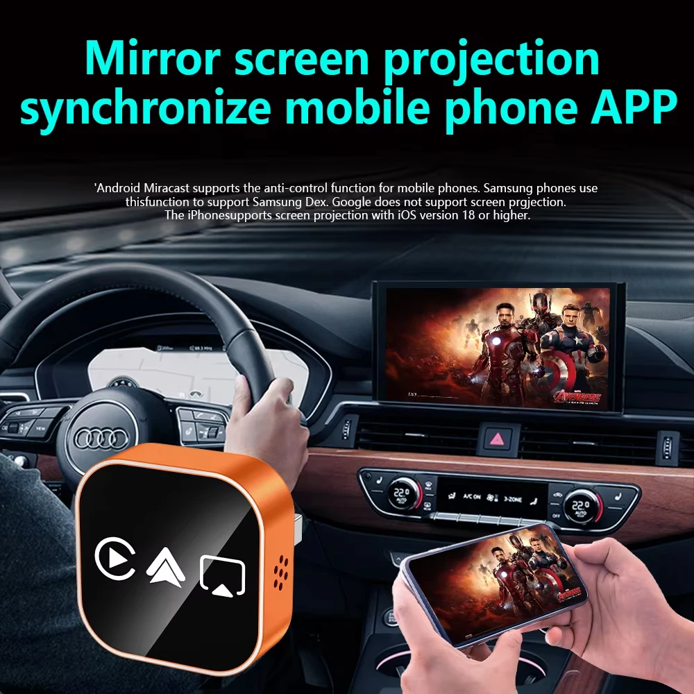KEBIDUMEI P19T-4 4in1 Car AI Box Wired to Wireless WiFi Carplay