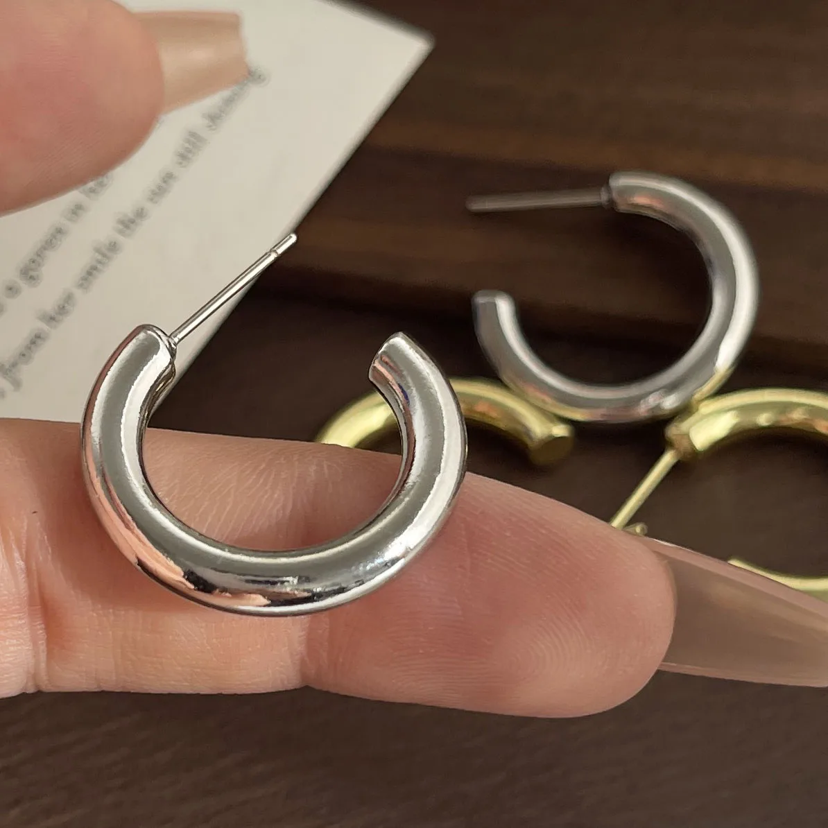 925 Sterling Silver Vintage Earrings For Women Simple Round Gold Earring Jewelry Prevent Allergy Party Accessories Gift view 5