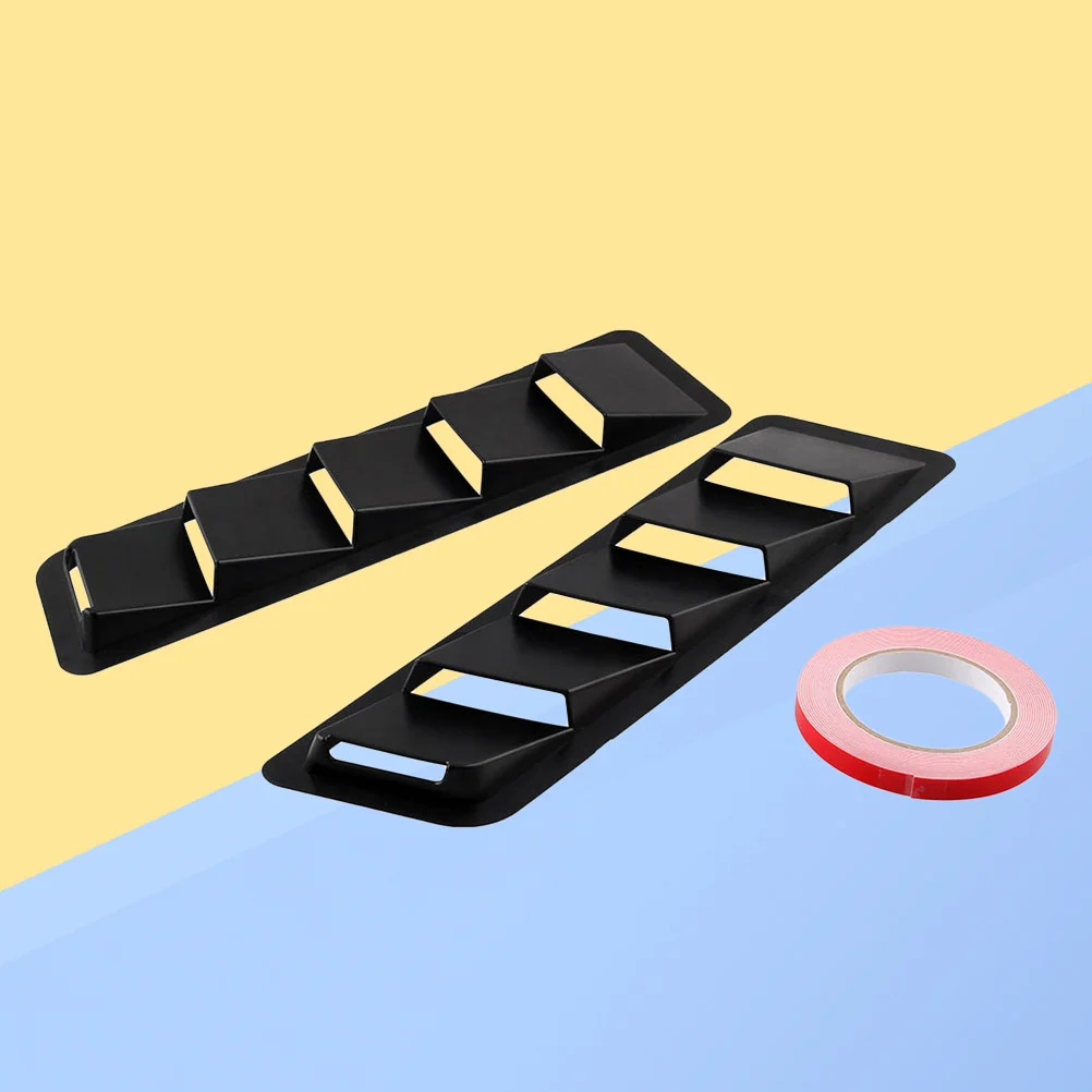 1 زوج غطاء محرك السيارة تنفيس مغرفة تدفق الهواء يعتم اغطية السيارات فتحات بونيه غطاء أسود قسط ABS أشرطة لاصقة قوية سهلة تناسب