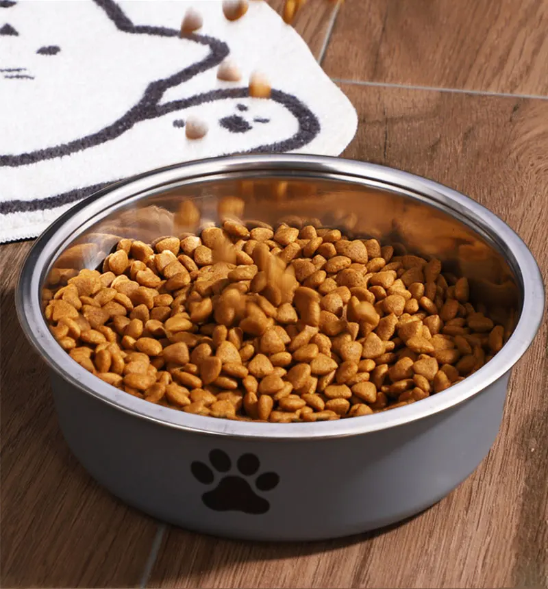 Hundenapf mit rutschfester Gummibasis und Trinknapf für kleine Katzen und Hunde, Edelstahl-Futternapf für Haustiere – Detail 9