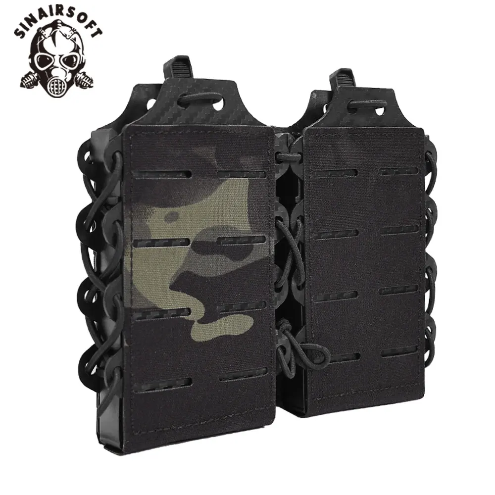 

SINAIRSOFT Tactical Double Magazine Pouch MOLLE Compatible for M4 AK AR15 5.56/7.62 Mag Holder Nylon Waist Pack Belt Bag