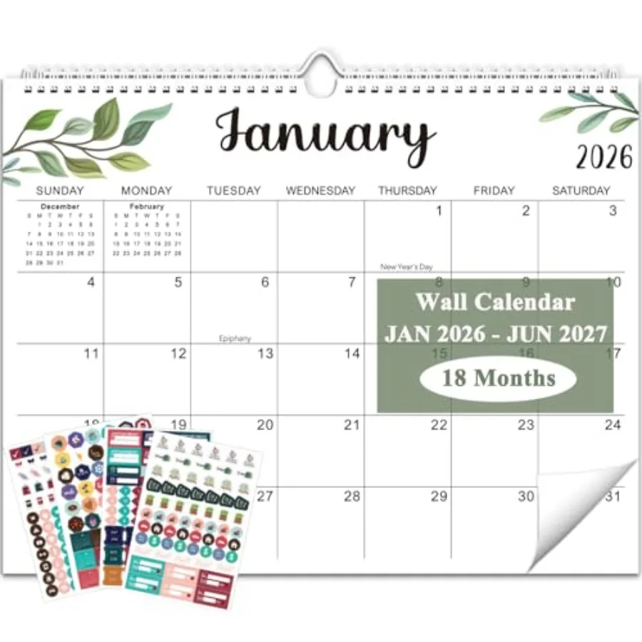 

Wall Calendar 20262027 18 Monthly Calendar 20262027 from Jan 2026 until Jun 2027 Hanging Wall Calendar 2026 14" X 11" Large Blo