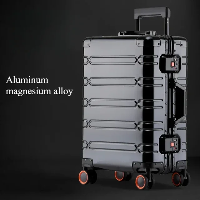 Grote Capaciteit Trolley Koffer Reistas Aluminium-Magnesiumlegering Reiskoffer Zakelijke Rolbagage