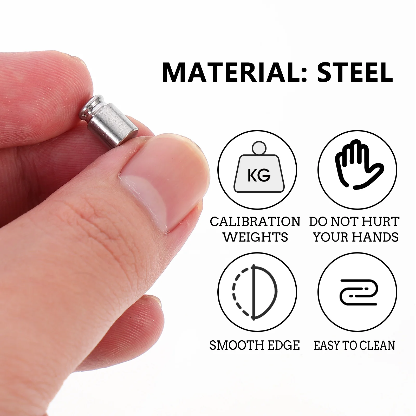 5Pcs Steel Calibration Weights for Scale Balance Tools Smooth Edges Practical Chrome Plated Anti Rust Experiment