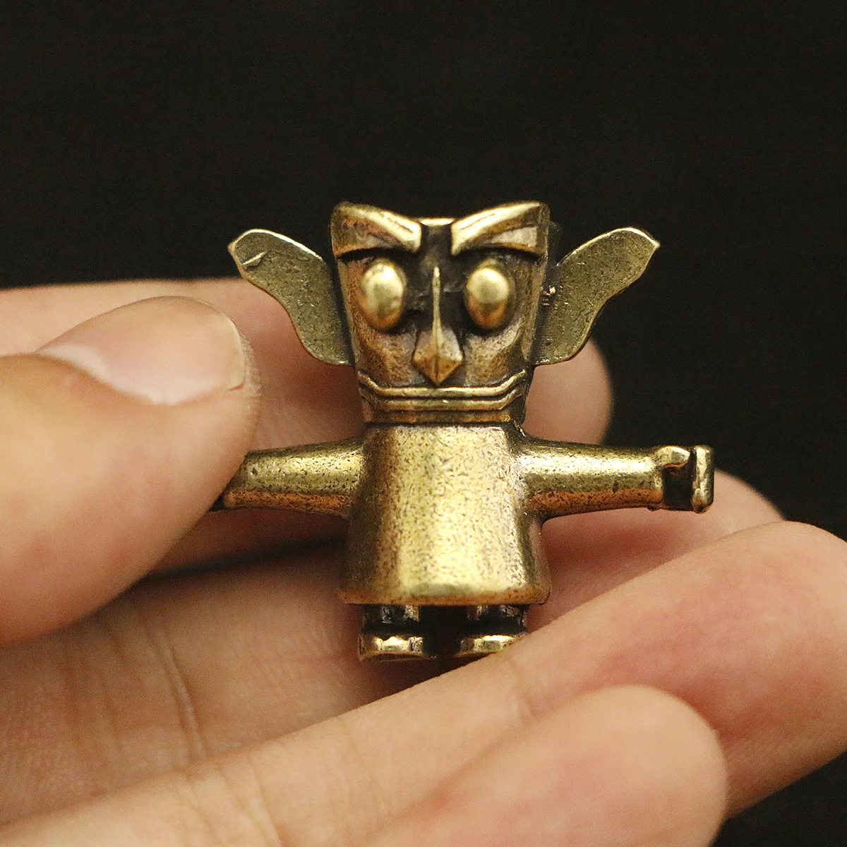1/2Pcs Brass Bronze Ornament Bronze Liren Overview Mask Craft Ornament