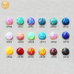 2mm-8mm OP31-OP60 Round Flat Bottom Cabochon Cut Synthetic Loose Opal Stone For Jewelry Making