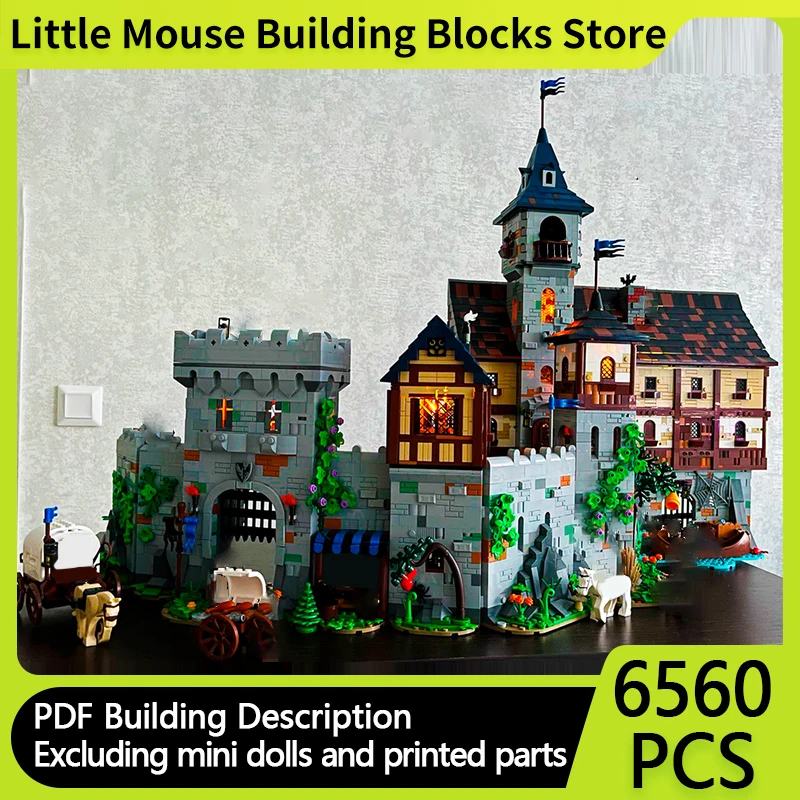 

Medieval Castle Model MOC Building Bricks Medieval Eagle Rock Castle Modular Technology Gifts Holiday Assemble Children Toy Suit