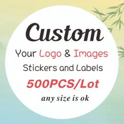 500PCS Custom Stickers and Customized Logo Wedding Baptism Stickers Design Your Own Logo Stickers Personalize Stickers