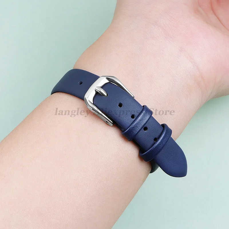 Genuine Leather Watch Bracelet Womens Fashion Watchband Band 6mm 8mm 10mm 12mm 13mm 14mm 15mm 16mm 17mm Small Universal Straps