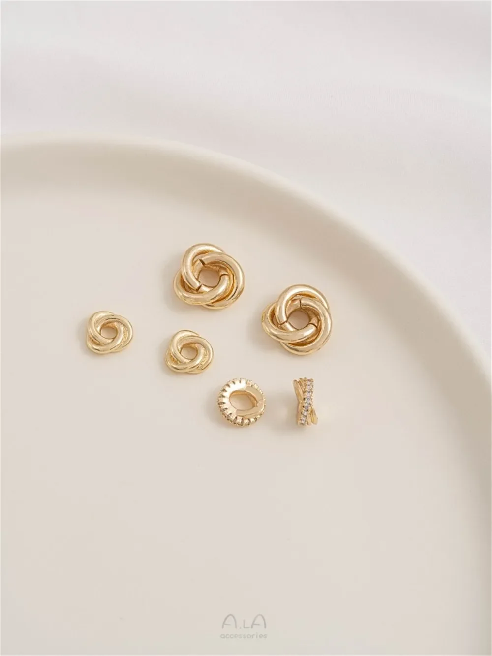 Витое кольцо с узлом из 14-каратного золота, отдельные аксессуары для рукавов из бисера, серьги ручной работы «сделай сам», браслеты, материалы ручной работы K053