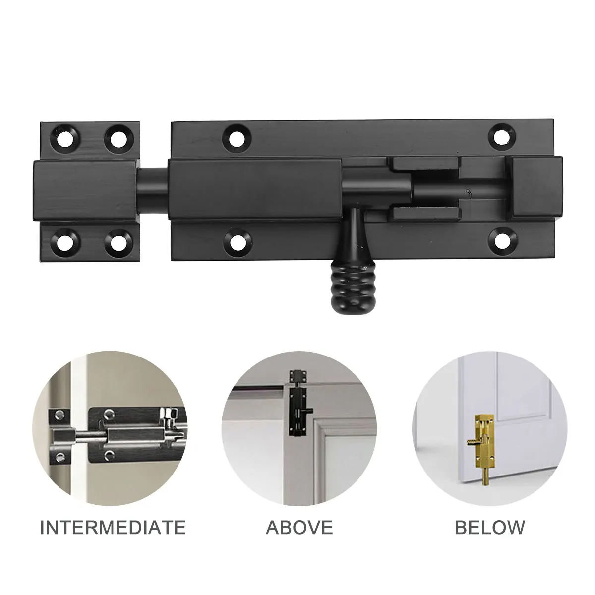 

Sliding Lock Bolt Anti-theft Security Barrel Latch for Door Baby Locks Home Use Thick Rust Resistant Easy Install Durable