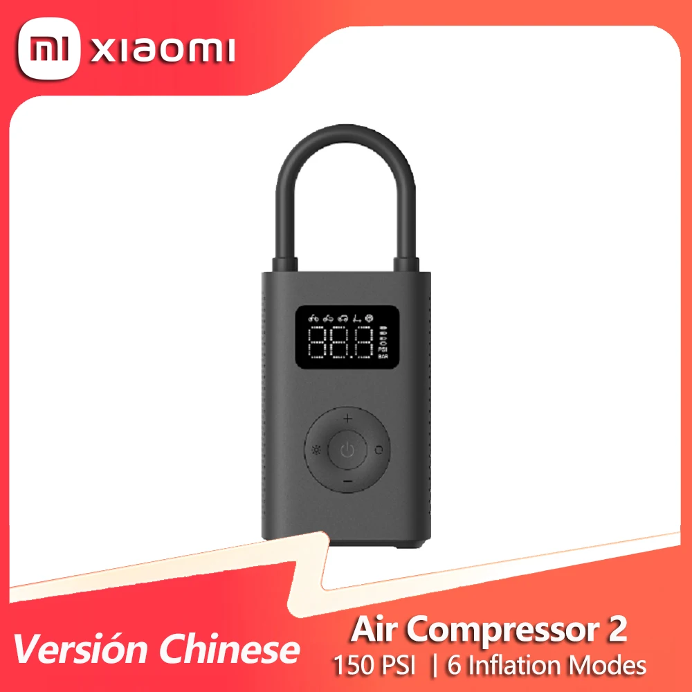 Xiaomi Mi Portable Air Compressor 2 Digital Tire Inflator Electric Air Pump With LED Lamp for Car Motorcycles Bicycles