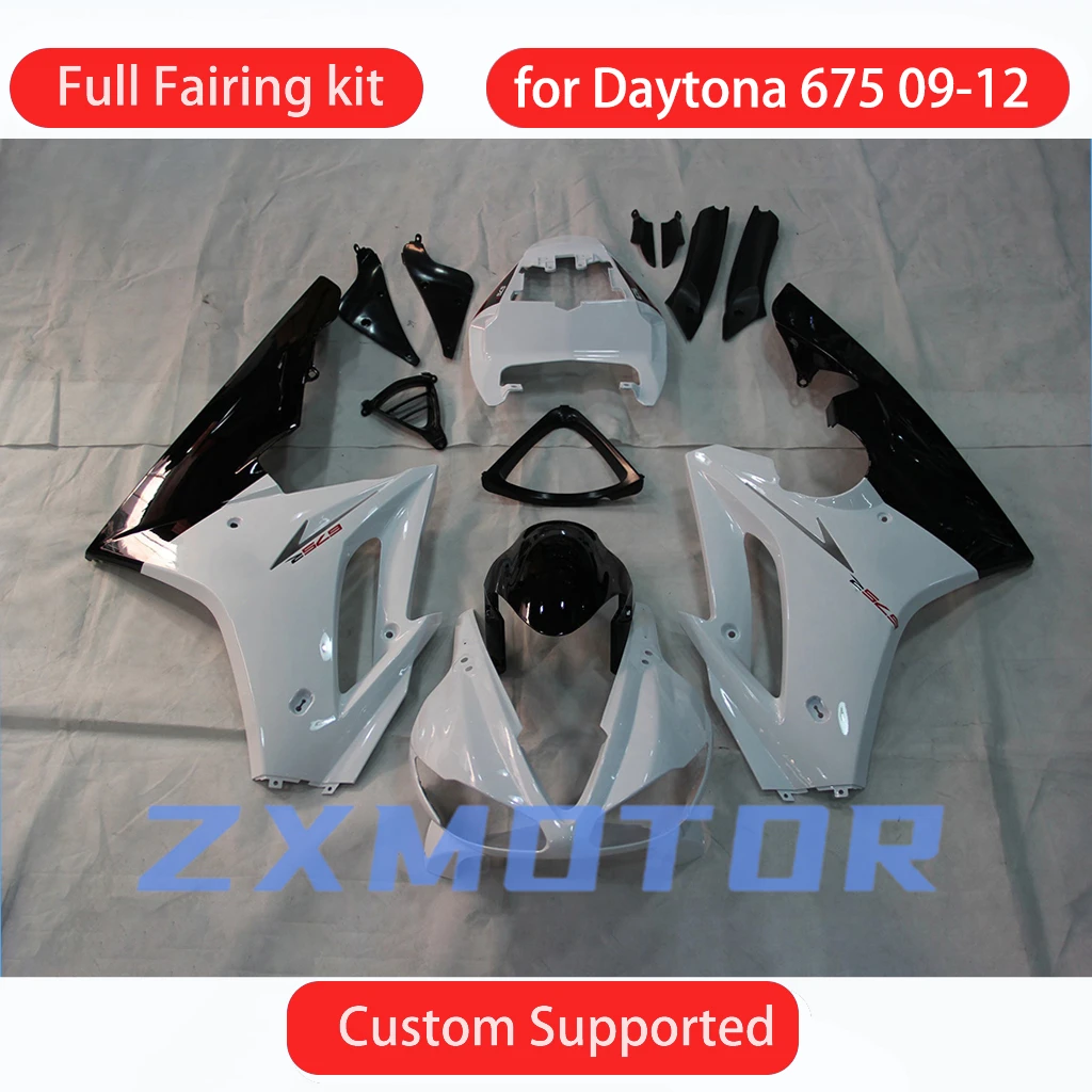 ABS Fairings 675 2009 2010 2011 2012 Aftermarket Motorcycle Dirt Motor Trail Bike Fairing Kit for Triumph Daytona 675R 09-12