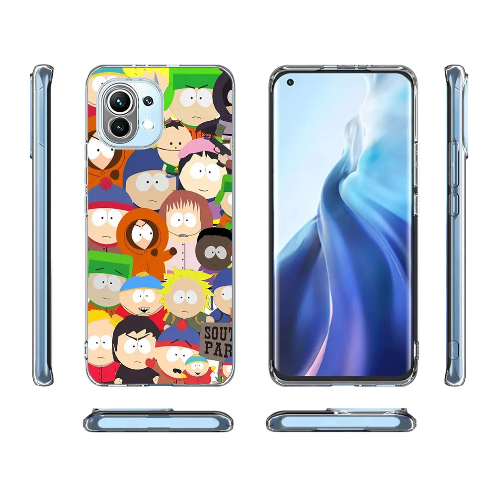 S-South P-Parkes Cartoon Case for Xiaomi Mi 9T 11T 11 10T 12 12X 12T Pro A2 13 9 CC9 A3 CC9E 10 11i 8 Lite TPU Soft Phone Cover