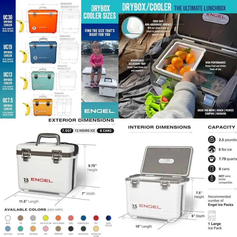 

7.5 Quart Leak-Proof, Airtight Drybox Cooler and Compact Hard Shell Lunchbox for Men & Women