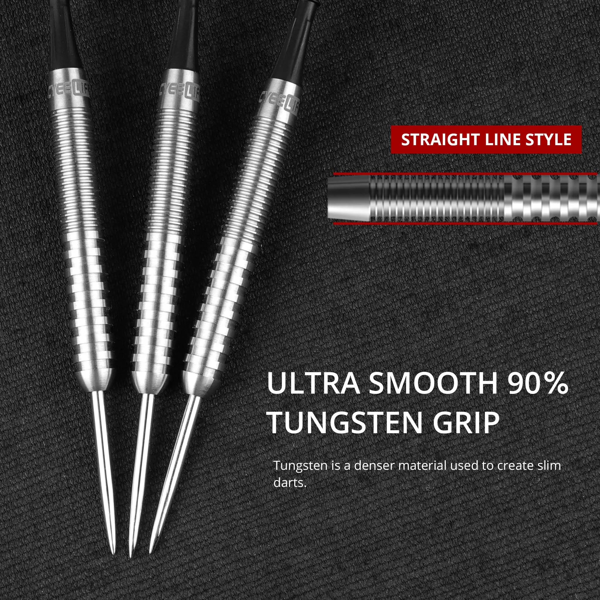 CyeeLife Wolfram 90% Stahl tip darts 21/23/26/28/30g Mit Tragetasche + ein Stück Flüge Pro Dart Set