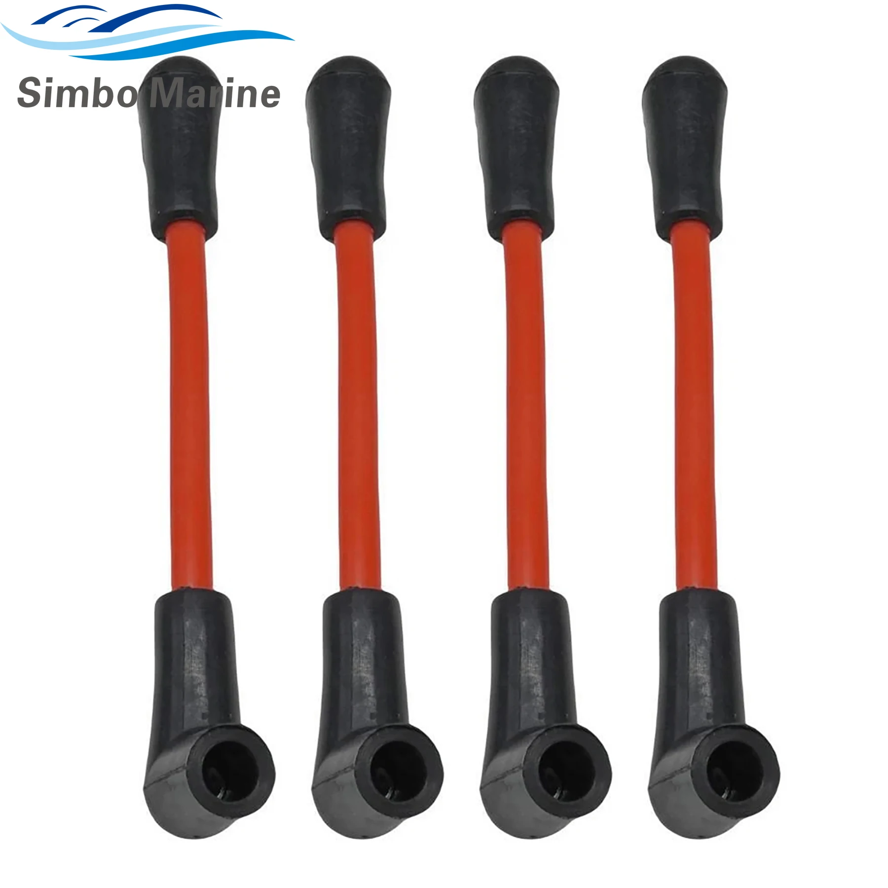 4 Pcs 4 Inch Spark Plug Wire Replacement for Johnson Evinrude 115 120 125 130 135 140 HP Marine Outboard Engine 582134 582365