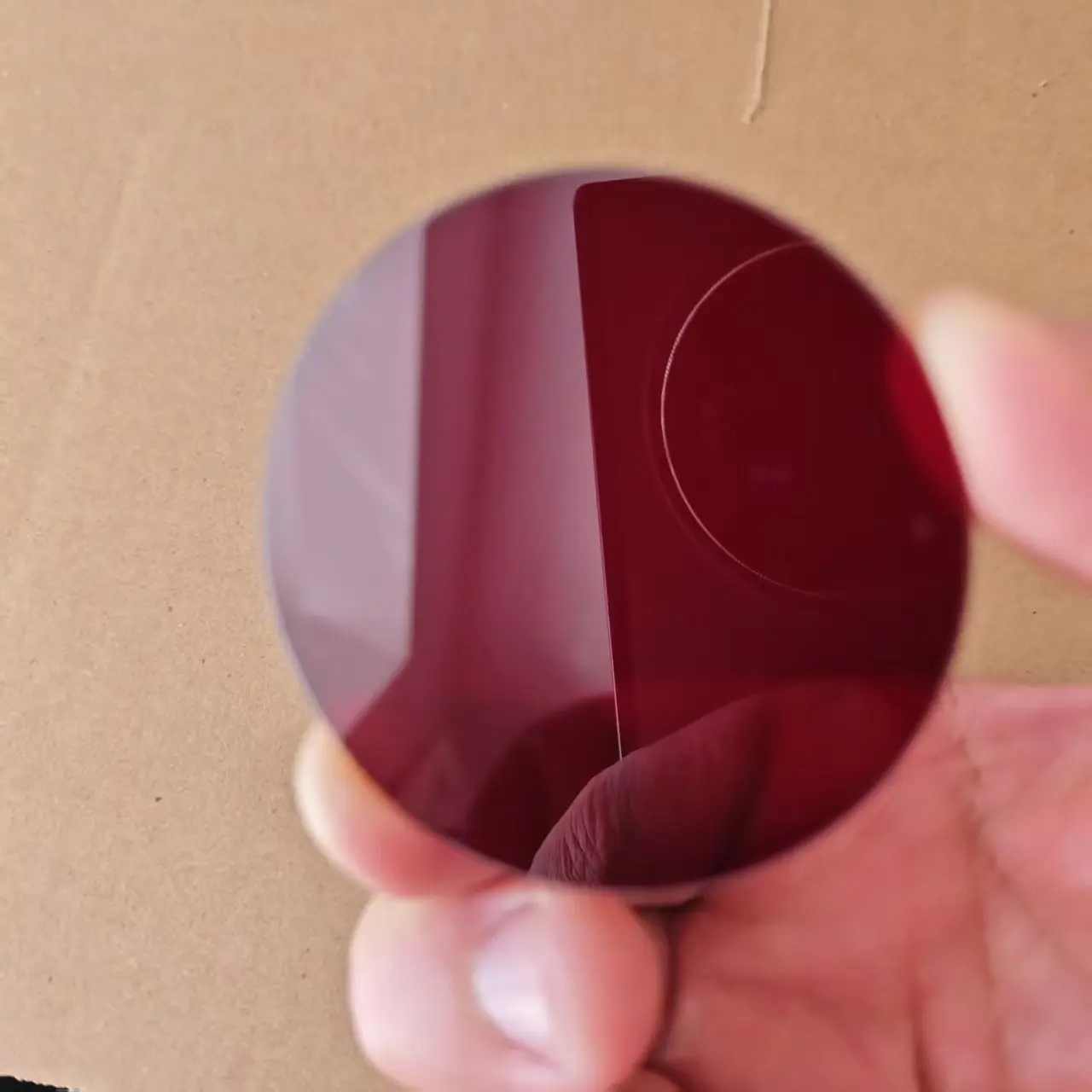 2Pcs Total Size Diameter 50mm And 2mm Thickness Red Color 650nm IR Long Pass Optical Filter Glass HB650