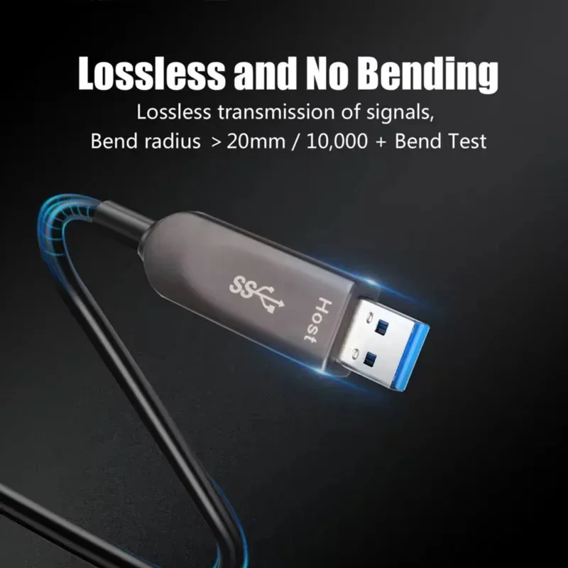 USB Fiber Optical USB 3.1 Extension Cable 10Gbps Compatible with USB2.0 for HDD Enclosure Digital Camera Keyboards 5m 10m 15m
