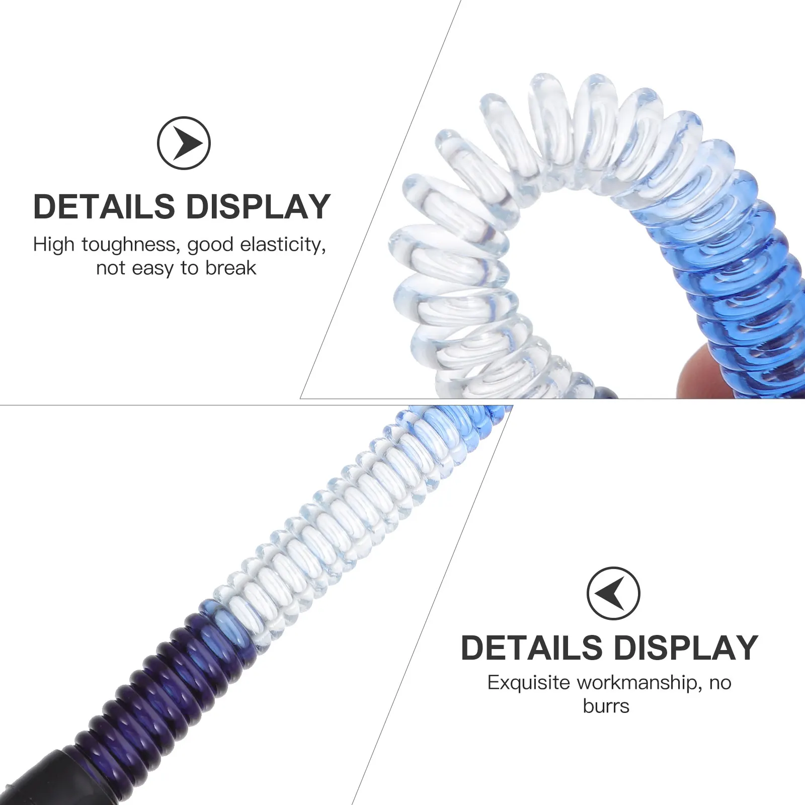 

6 pcs Anti-loss Buckle Spring Rope Keychain Coil Spiral Stretchy Retractable Durable Elastic Climbing Camping Hiking Accessories