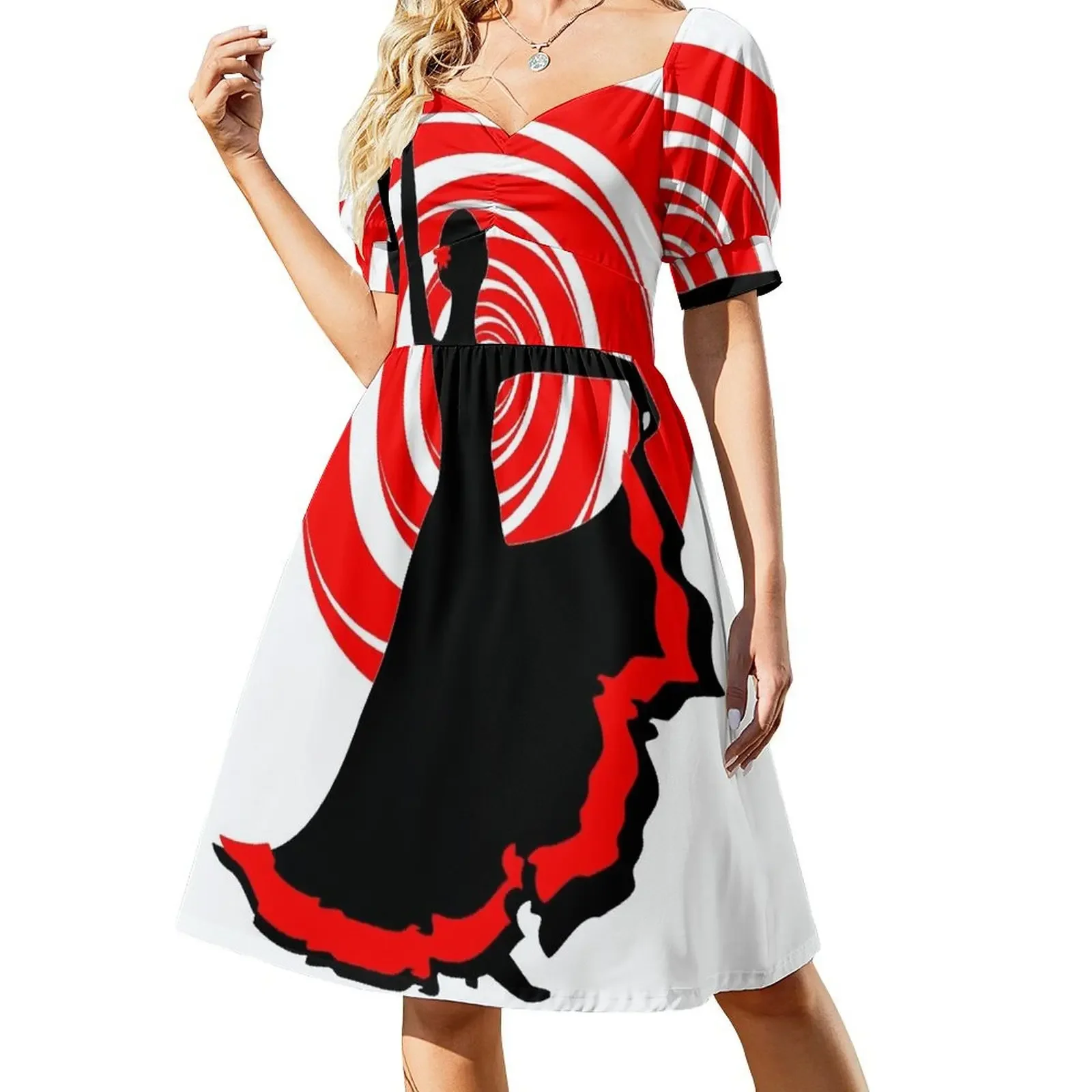 Flamenco dancer Spain traditional Sevillian dance t-shirt sticker. Sleeveless Dress wedding dresses for woman purple dress