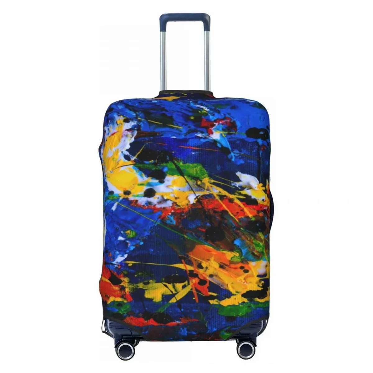 Rainbow Paint Splash Print Luggage Cover Elastic Suitcase Protector Dustproof Anti Scratch Travel